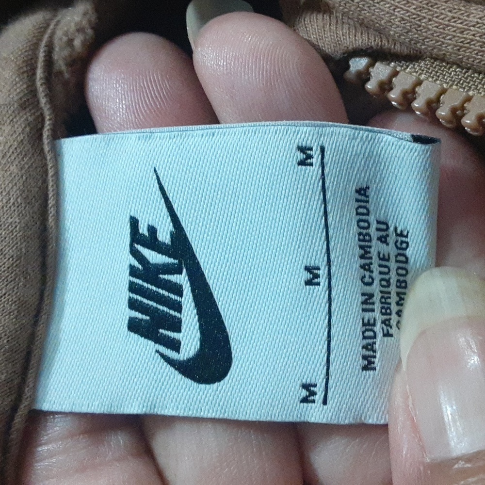 Nike Women's Cocoa Brown Zip-Up Cripped Hoodie Size M Casual Beach Boho - Picture 9 of 10